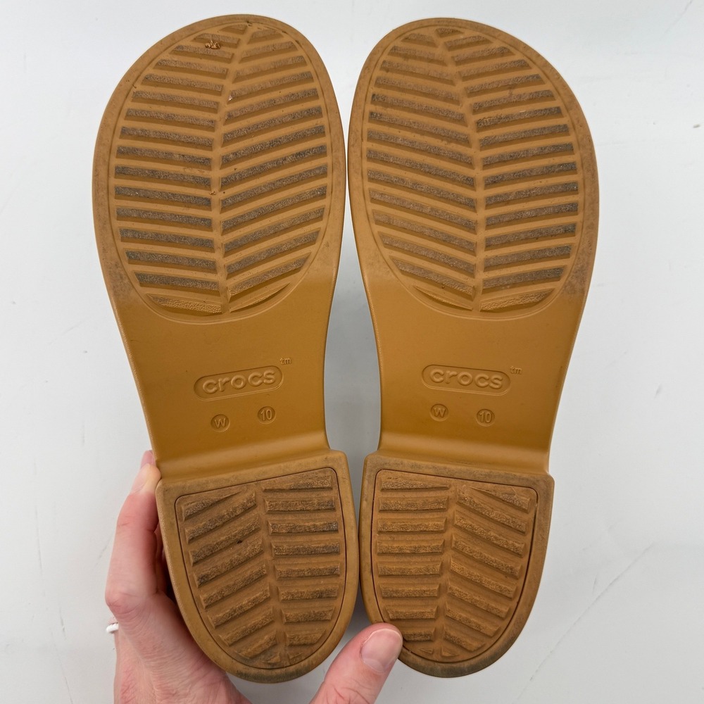 Crocs Brooklyn Woven Slide Block Heels Sandals Black Women 10 Chunky Comfy Y2K - Picture 8 of 9